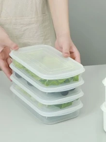 1入組塑膠保鮮盒蔥姜大蒜便攜收納密封盒冰箱收納盒