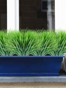 4 Césped artificial ramo jardín plantas casa balcón colgante Cesta falso hoja boda flores exterior Ollas verdor decoraciones Plantador adorno - Verde - Ver 4