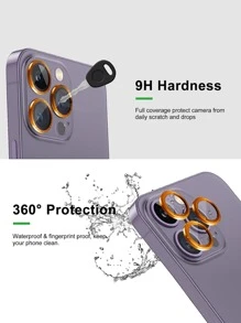 3 cáiTương thích với kính cường lực iPhone 14 Pro Max Tương thích với iPhone 11 12 13 Pro Max Mini Plus Bảo vệ camera màu cam - trái cam - Xem 6