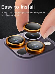 3 cáiTương thích với kính cường lực iPhone 14 Pro Max Tương thích với iPhone 11 12 13 Pro Max Mini Plus Bảo vệ camera màu cam - trái cam - Xem 2