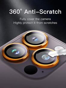 3 cáiTương thích với kính cường lực iPhone 14 Pro Max Tương thích với iPhone 11 12 13 Pro Max Mini Plus Bảo vệ camera màu cam - trái cam - Xem 4