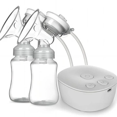 雙面電動吸乳器,USB供電,帶2瓶子