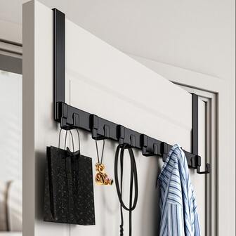 1pc Over-the-door Hook, Removable, No Drilling, Ideal For Bedroom, Door Back, Clothes, Hats, Bags Storage