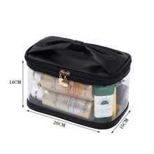 Túi đựng mỹ phẩm màu đen Túi đựng đồ trang điểm Hộp đựng đồ trang điểm Hộp đựng đồ trang điểm - màu đen - Xem 7