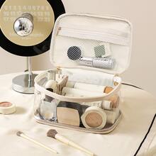 Túi đựng mỹ phẩm màu đen Túi đựng đồ trang điểm Hộp đựng đồ trang điểm Hộp đựng đồ trang điểm - màu đen - Xem 3