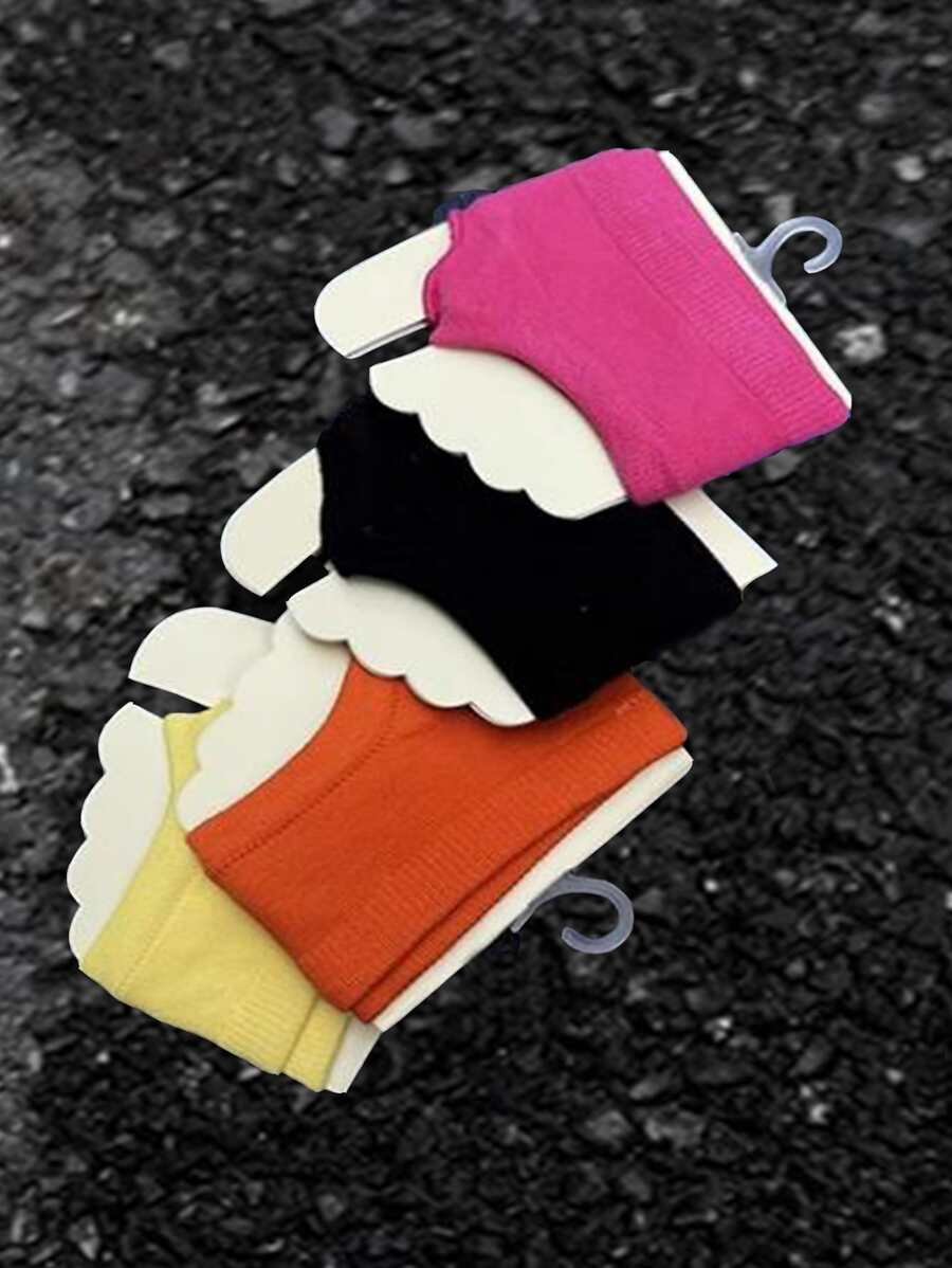 4pairs Summer New Candy Colored Japanese Style Half-toe Invisible Toe Socks Bikini Slippers Socks Sweat-absorbent Split-toe Socks - Multicolor - View 1