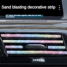 10pcs Pink Car Air Vent Decorative Strips, Rhinestone Shiny Car Accessories Air Conditioning Vent Decorative Strips, Car Interior Decorative Strips, Car Styling - Pink - View 3