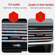 10pcs Pink Car Air Vent Decorative Strips, Rhinestone Shiny Car Accessories Air Conditioning Vent Decorative Strips, Car Interior Decorative Strips, Car Styling - Pink - View 6