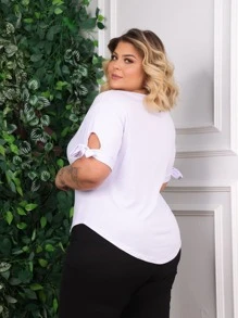 Plus Size Blouses - White - View 5