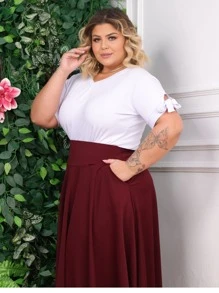 Plus Size Blouses - White - View 6