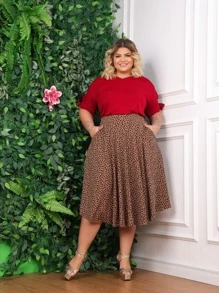 Plus Size Blouses - 紅色 - 查看 2