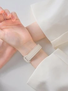 1条米色细表带，兼容 42mm、38mm、40mm、41mm、44mm、45mm、46mm、49mm，时尚智能手表替换表带，适用于Series Ultra2、Ultra SE2、SE 11、10、9、8、7、6、5、4、3、2、1，适合女性佩戴，可作为学生返校礼物 - 米色 - 查看 5