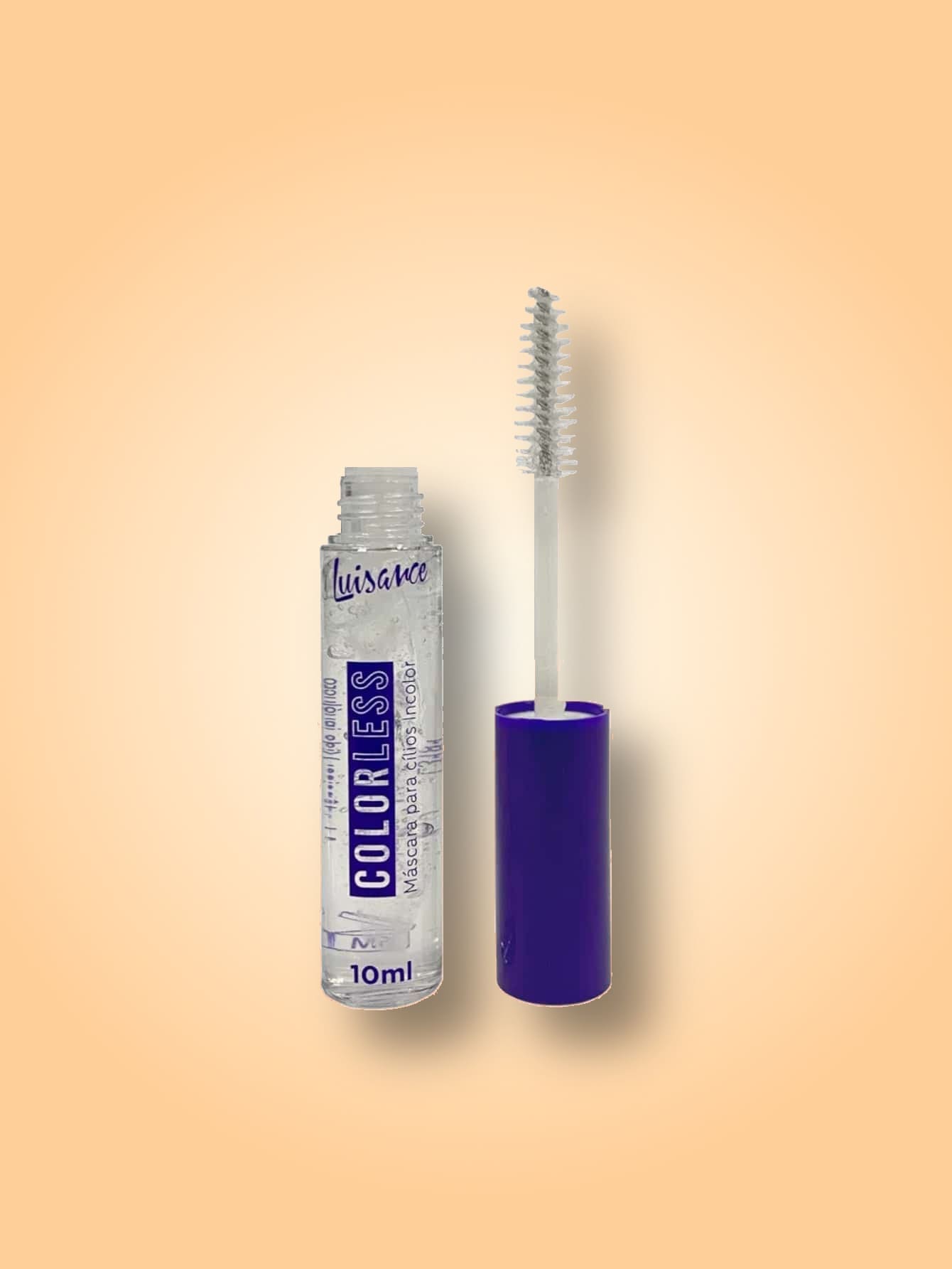 Máscara De Cílios Incolor Luisance Colorless Define Sem Modificar a Cor Dos Cílios Naturais Aplicador Em Formato Espiral e Cerdas Curtas - Roxo - Visão 1