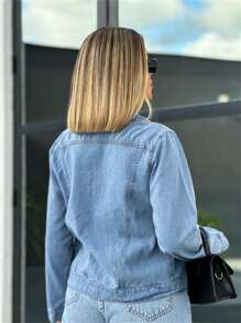 Women Denim Jackets & Coats - Dark Wash - View 2
