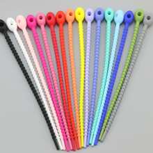 10pcs Random Color Reusable Cable Zip Ties, For Phone Charging Cable Wire Labels Desk Car And Travel Essentials Accessories - Multicolor - View 3