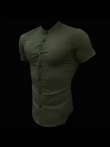 Men Shirts - 軍綠色 - 查看 4
