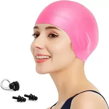 Arena成年人通用矽膠游泳帽,訓練和比賽,100%矽膠,不易起皺,固色和印花可選 - 粉色 - 查看 1