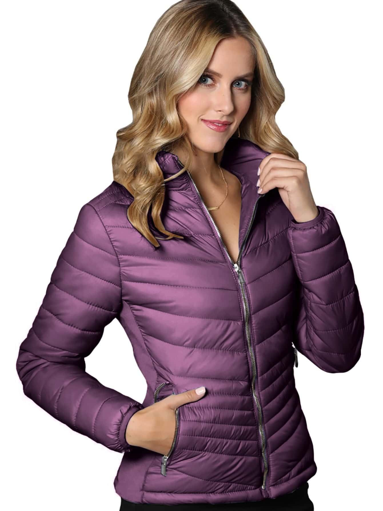 Chamarra Abrigo para Dama - Morado - Ver 1