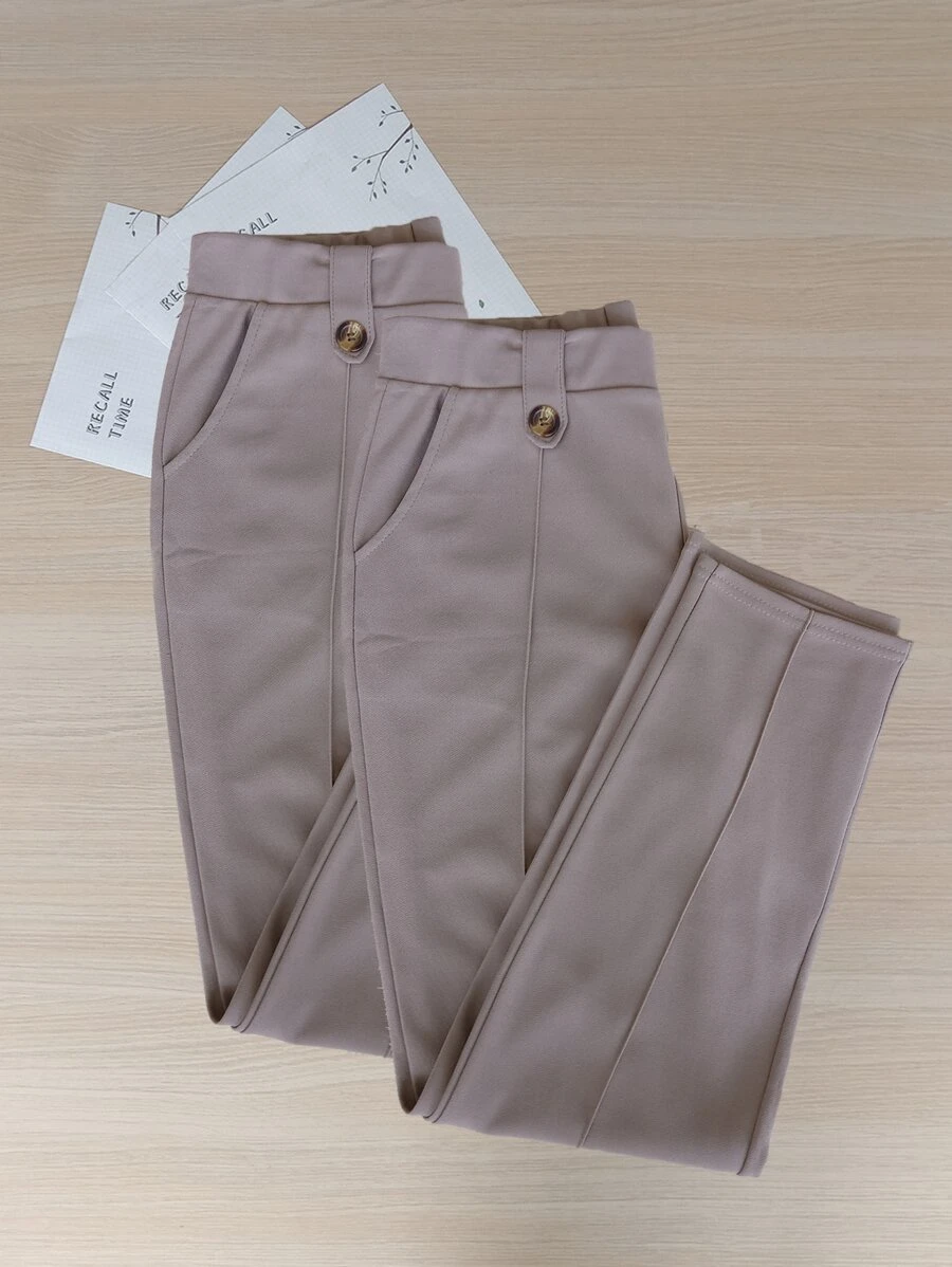 PANTALÓN CON DISEÑO FORMAL LISO KIT DE 2 - Camel - Ver 1