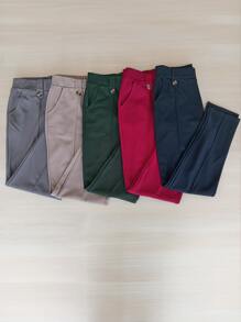PANTALÓN CON DISEÑO FORMAL LISO KIT DE 2 - Camel - Ver 2
