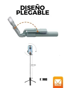 Baston Selfie Stick Tripie con control bluetooth - Negro - Ver 2