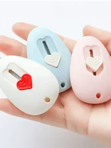 Estilete Oval com Coração Mini - Azul bebê - Visão 2