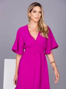 Women Dresses - 中紫紅色 - 查看 2