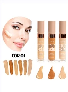 01-Corretivo de alta Cobertura Natural True Skin Maquiagem Febella CL5095 Festa Junina - Bege - Visão 2