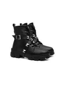 Women Fashion Boots - 黑色 - 查看 1