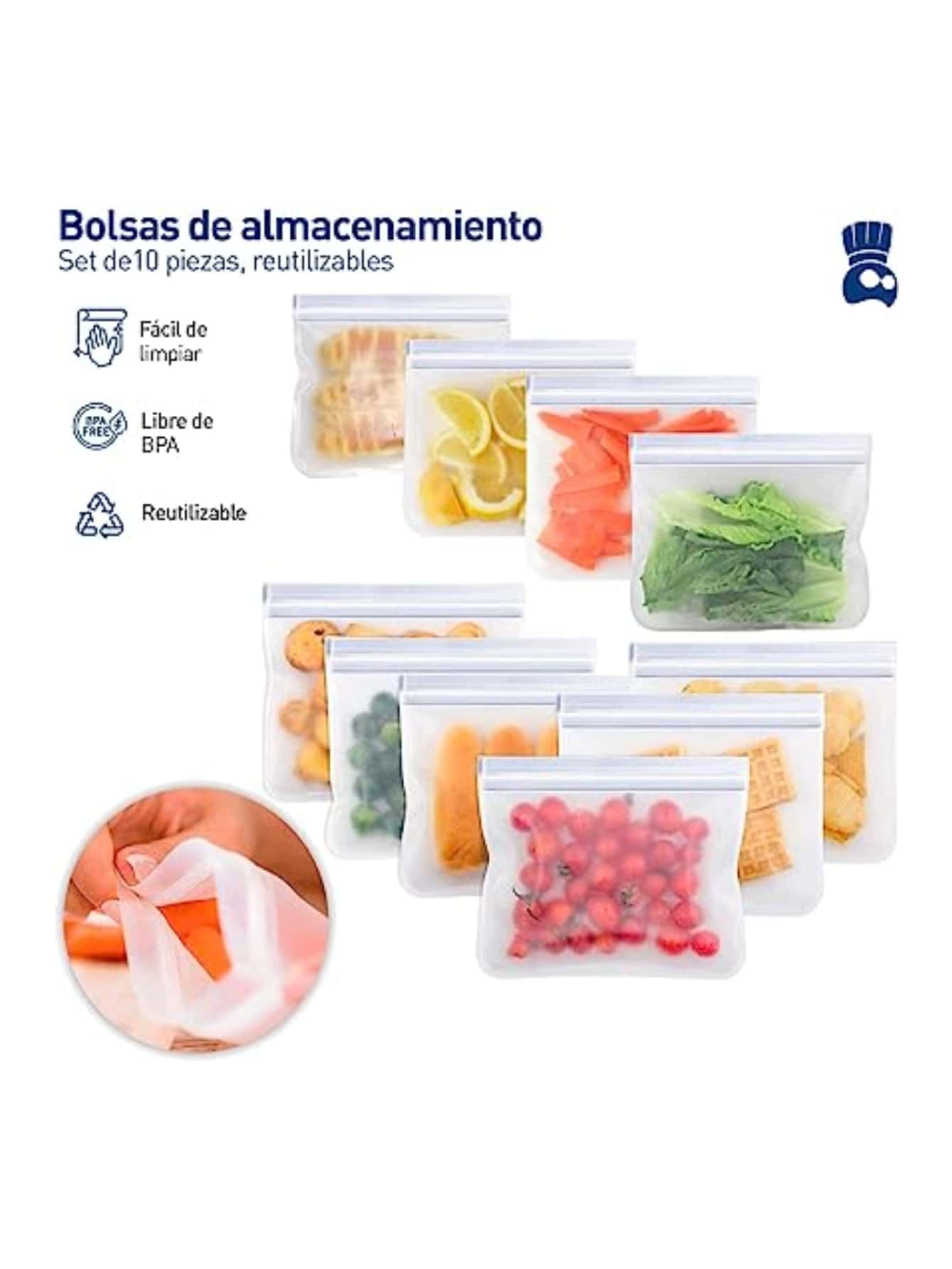 Bluelander -Friendly Storage Bags, 10 Pieces.