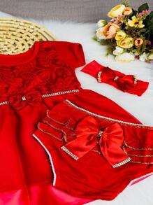 Young Girls Partywear - 紅色 - 查看 5