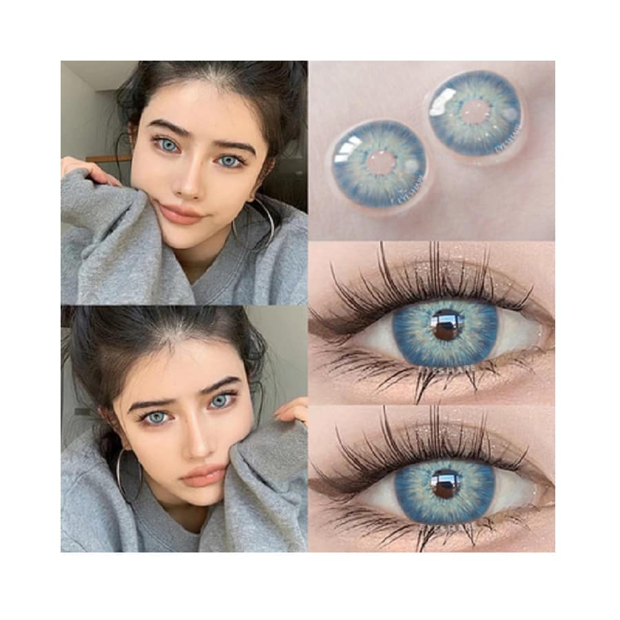 Lentes De Contacto PATTAYA BLUE Bonitos Pupilentes  Anime Cute Cosplay Disfraz Halloween Esteticos - Neblina azul - Ver 1
