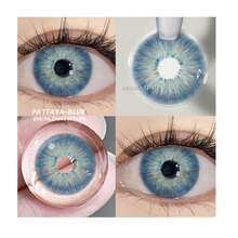 Lentes De Contacto PATTAYA BLUE Bonitos Pupilentes  Anime Cute Cosplay Disfraz Halloween Esteticos - Neblina azul - Ver 2