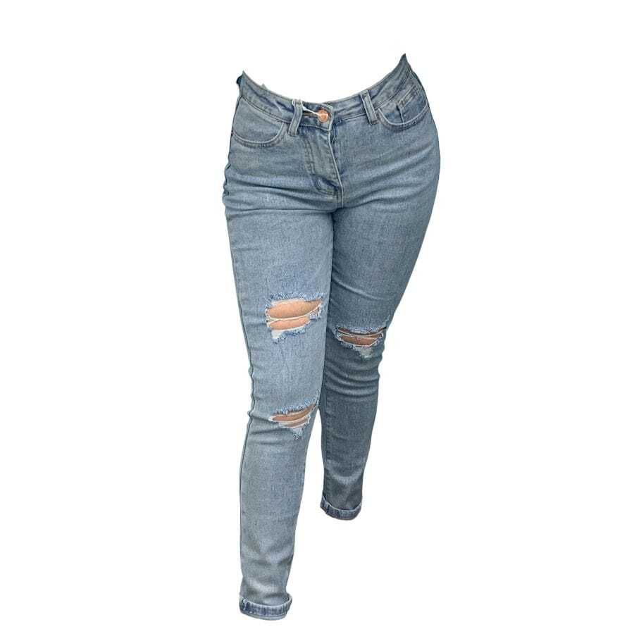 Jeans Pegados de Mezclilla Stretch Con brillos Tornasol al Contacto del Sol. - US7 - Ver 1