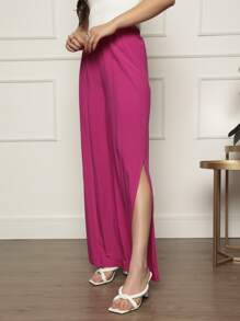 Women Pants - 玫紅色 - 查看 4