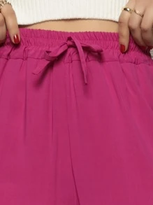 Women Pants - 玫紅色 - 查看 5