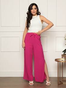 Women Pants - 玫紅色 - 查看 1