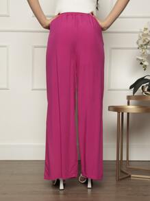Women Pants - 玫紅色 - 查看 3