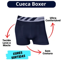 Kit 10 Cuecas  Boxer Sem Costura Sortidas - Multicolorido - Visão 2