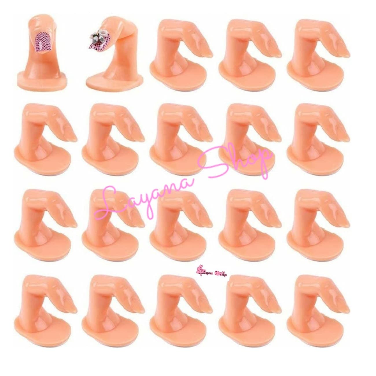 50 Pieces Fingers With Practical Nail For Nail Designs Sample - Camel - View 1