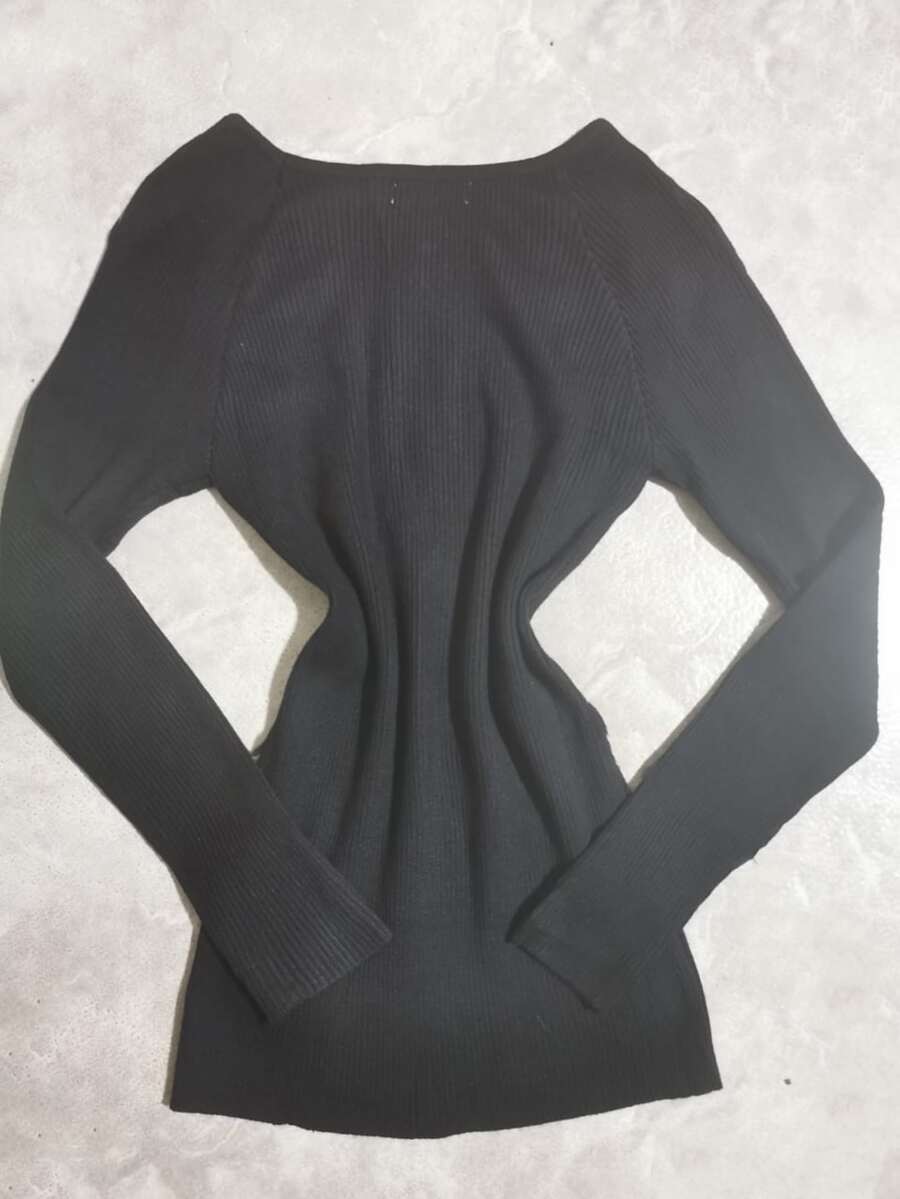 Women Knit Tops - màu đen - Xem 1