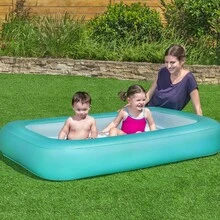 Piscina Hinchable Alberca Inflable Infantil Rectangular Verde Aqua Piscina Inflable Para Niños y Niñas - verde menta - Ver 2