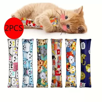 2个混合口味猫枕头，猫玩具，宠物用品，猫磨牙玩具