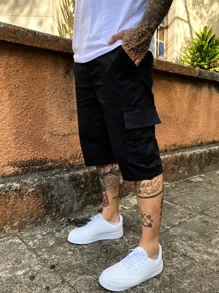 Men Denim Shorts - สีดำ - ดู 1