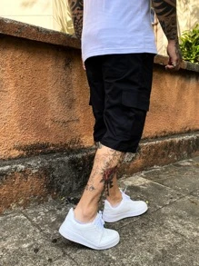 Men Denim Shorts - สีดำ - ดู 5