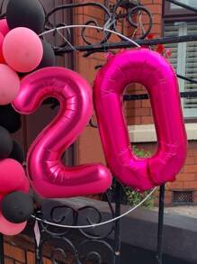 1pc 32/40 Inch Hot Pink Number Balloon, Large Size Giant Polyester Foil Helium Bright Pink Balloon For Birthday Party Celebration, Graduation Anniversary, Baby Shower Photo Shoot, - Hot Pink - View 4