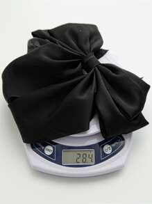 2 件女士黑白丝带织物发夹，带蝴蝶结和松紧带，适合日常生活、居家、通勤、约会、派对和礼物，可爱、发饰、发夹爪夹 - 黑與白 - 查看 5