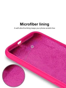 Silicone Phone Case With Velvet Inside For Iphone 16,16PLUS,16PRO,16PROMAX - 玫紅色 - 查看 3