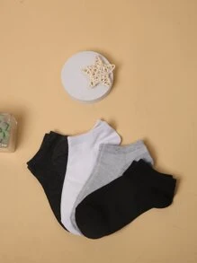 20素色簡約風短襪子適用於日常生活 - 彩色 - 查看 3