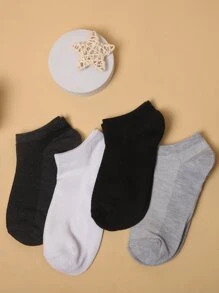 20素色簡約風短襪子適用於日常生活 - 彩色 - 查看 4